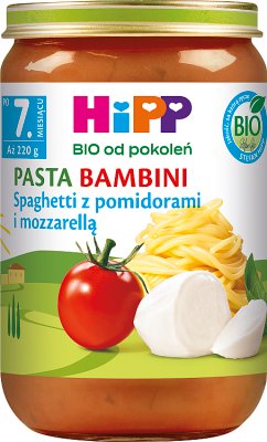 Hipp Spaghetti z pomidorami i mozarellą BIO