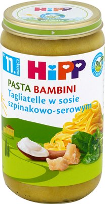 Hipp Pasta Bambini Tagliatelle w sosie szpinakowo-serowym