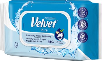 Velvet Nawilżany papier toaletowy Pure