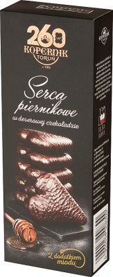 Kopernik Z serca fabryki Serca piernikowe w deserowej czekoladzie z dodatkiem miodu