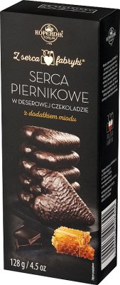 Kopernik Z serca fabryki Serca piernikowe w deserowej czekoladzie z dodatkiem miodu