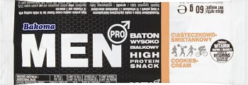 Bakoma Hombres Baton alto contenido de proteínas ciasteczkowo-crema