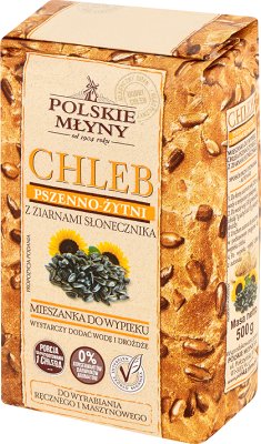 Polskie Młyny Chleb pszenno- żytni mieszanka do wypieku z ziarnami słonecznika