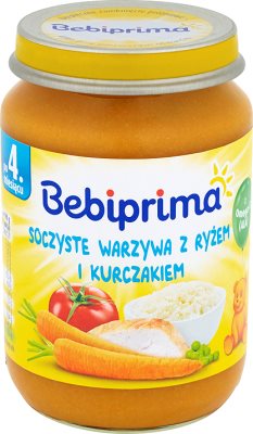 Bebiprima Juicy vegetables with rice and chicken