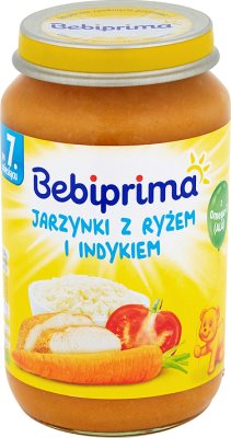 Bebiprima Jarzynki z ryżem i indykiem