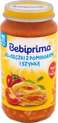 Bebiprima вареники с помидорами и ветчиной