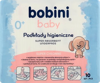 Супервпитывающие гигиенические прокладки Bobini Baby для младенцев и детей.