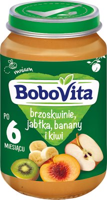 BoboVita Obst Pfirsiche, Äpfel, Bananen und Kiwi