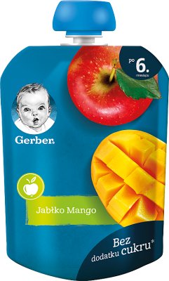 Gerber dessert, pomme de mangue dans un tube