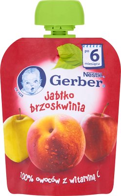 Gerber dessert dans une pêche tube de pomme