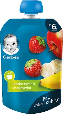 Gerber dessert dans une banane fraise tube de pomme