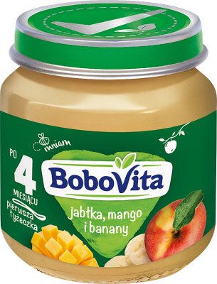 BoboVita apples, mangoes and bananas