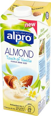Alpro almond drink with vanilla flavor with calcium and vitamins