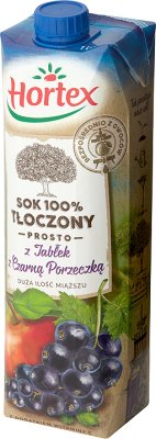 Hortex Sok 100% tłoczony z jabłek z czarną porzeczką