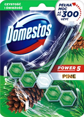 Domestos WC potencia 5 colgante con pino hueso