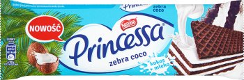 Nestle Princessa Zebra kokos kakaowy wafel przekładany kremem kokosowym