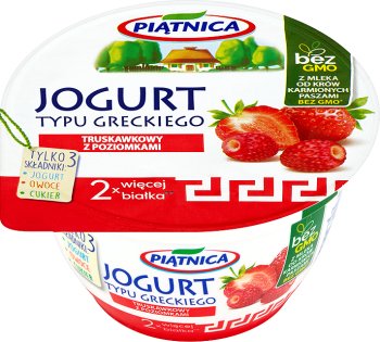 Piątnica Jogurt typu greckiego truskawkowy z poziomkami