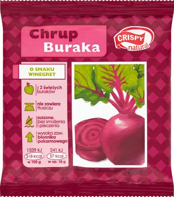 Crispy Natural buraka.Suszone munching potato chips flavored vinaigrette