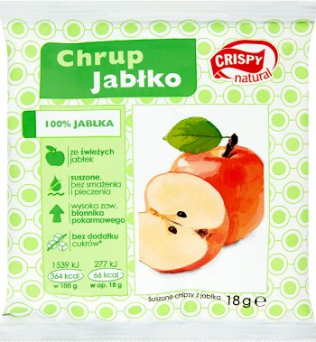 Хрустящие Natural jabłko.Suszone жуют чипсов яблоко 100%