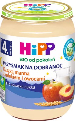 HiPP Kaszka manna z mlekiem i owocami BIO