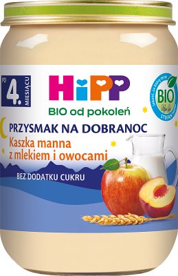 HiPP Kaszka manna z mlekiem i owocami BIO