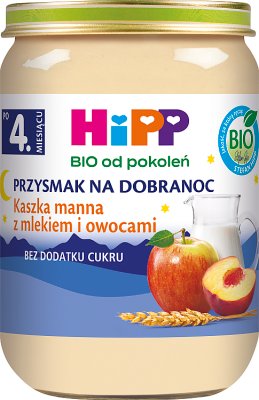 HiPP BIO od pokoleń, Kaszka manna z mlekiem i owocami 