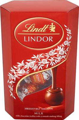 Lindt Lindor Milk Pralinki z czekolady mlecznej z nadzieniem