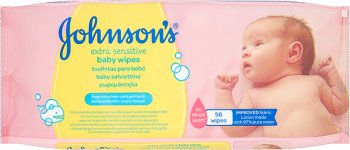 Johnson's Extra Sensitive Łagodne chusteczki oczyszczające dla niemowląt