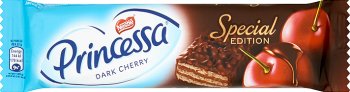 Nestle Princessa Wafel przekładany kremem o smaku wiśniowym oblany czekoladą deserową  Dark Cherry