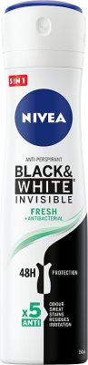 Antiperspirant Nivea Invisible Fresh spray against a white traces