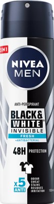 Nivea Men Invisible Anti-perspirant Fresh spray against a white traces