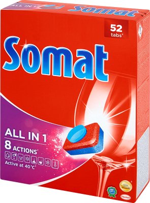 Somat All In One tablets for dishwashers 8 Actions