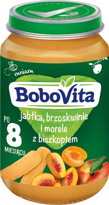 BoboVita deserek jabłka, morele i brzoskwinie z biszkoptem