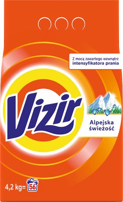 Vizir Washing Powder Alpine Świeżość.Do tejidos blancos y de colores brillantes