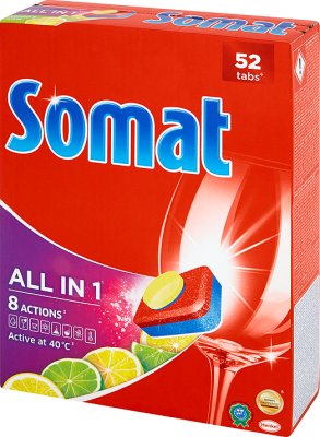 All In One Somat tablets for dishwashers 8 Actions Lemon & Lime