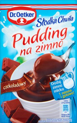 Dr.Oetker Sweet Moment Pudding on cold chocolate