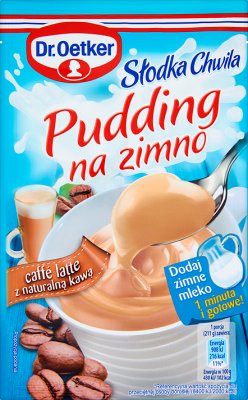 Dr.Oetker Sweet Moment Pudding on a cold caffe latte with natural coffee