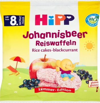 obleas de arroz Hipp grosella para bebés y niños pequeños