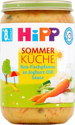Hipp-Risotto mit Dill-Joghurt-Seefisch