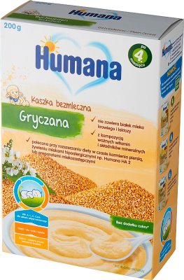 Humana libre de productos lácteos gachas de trigo sarraceno