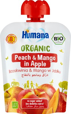 Humana 100% mousse de manzana orgánica-durazno-mango