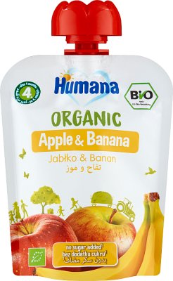 Humana 100% Organic mus jabłko-banan