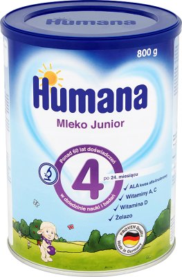 Humana 4 Junior modificó la leche