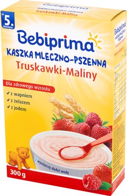 Bebiprima молочная каша Пшеничная клубника-малина