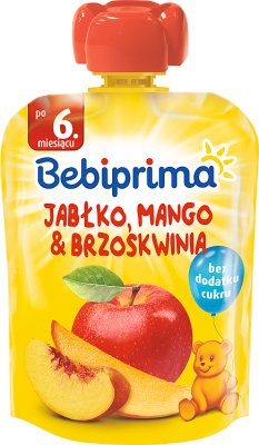 Bebiprima мусс фруктовый яблоко, персик и манго