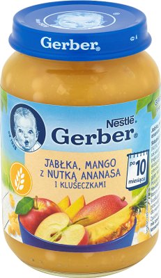 Gerber Jabłka mango z nutką ananasa i kluseczkami