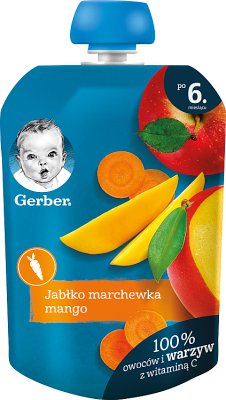 Gerber Dessert in a tube of mango carrot apple