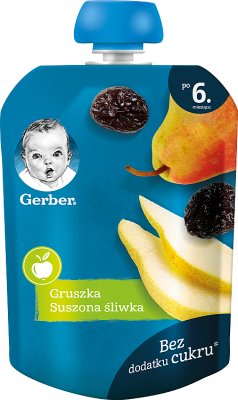 Gerber Deser w tubce gruszka suszona śliwka