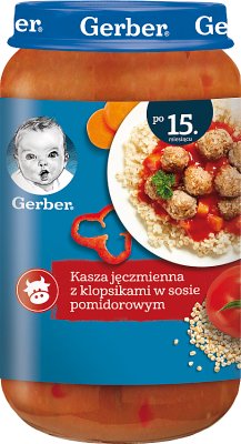 Gerber Junior Kasza jęczmienna z klopsikami w sosie pomidorowym po 15 miesiącu
