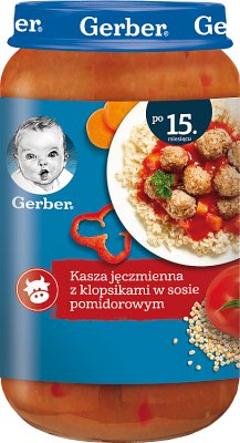 Gerber Junior Barley groats with meatballs in tomato sauce after 15 months